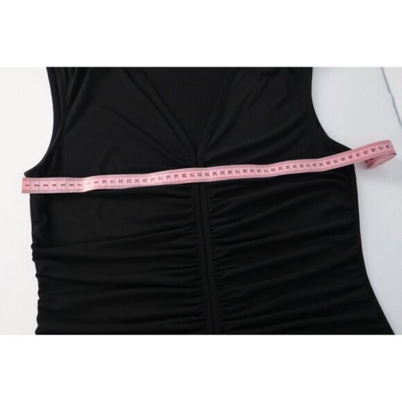 Nine West Women's Black Sleeveless Saleha Rached V-Neck Top Size Medium - Picture 10 of 13